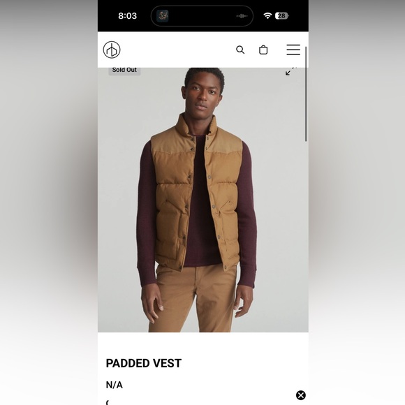 Rag & Bone Field Tan Padded Vest - Picture 5 of 6